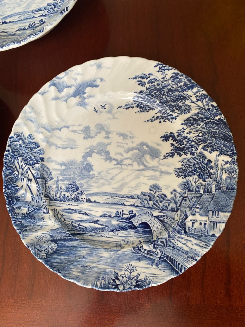 England BLUE BROOK Dinnerware Set - Cup, Saucer, Bowl, Salad Plate - Picture 3 of 12